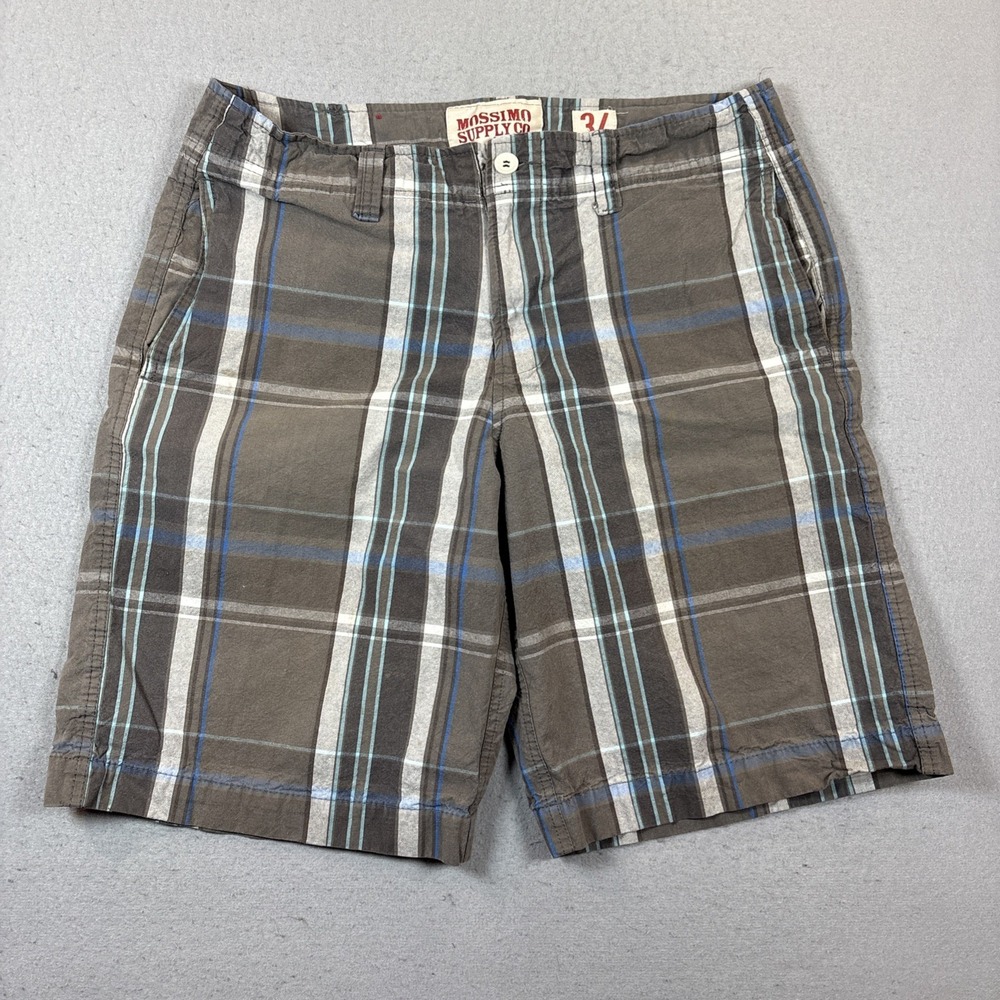 Mossimo Supply Co. Men's Shorts Size 34 Plaid Gray pockets‎